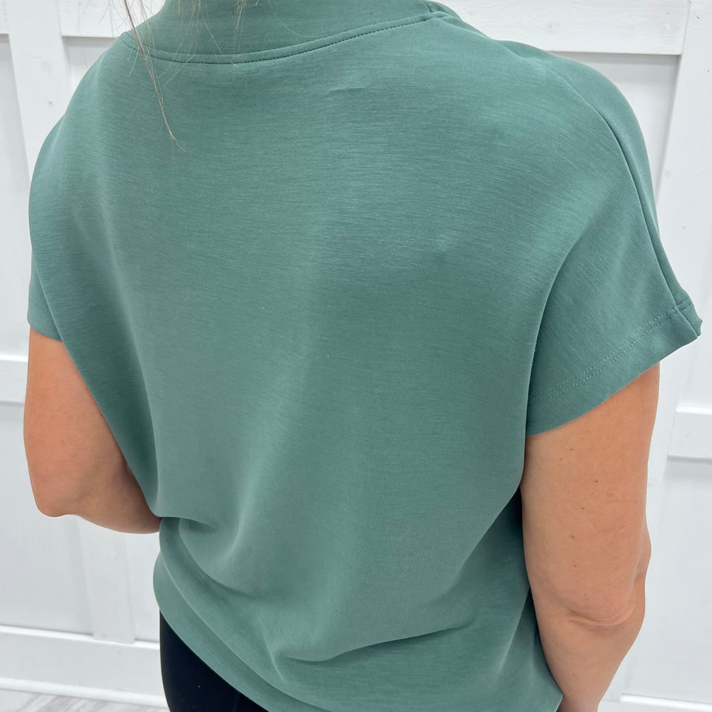 Campbell Cowl Neck Top (Green)