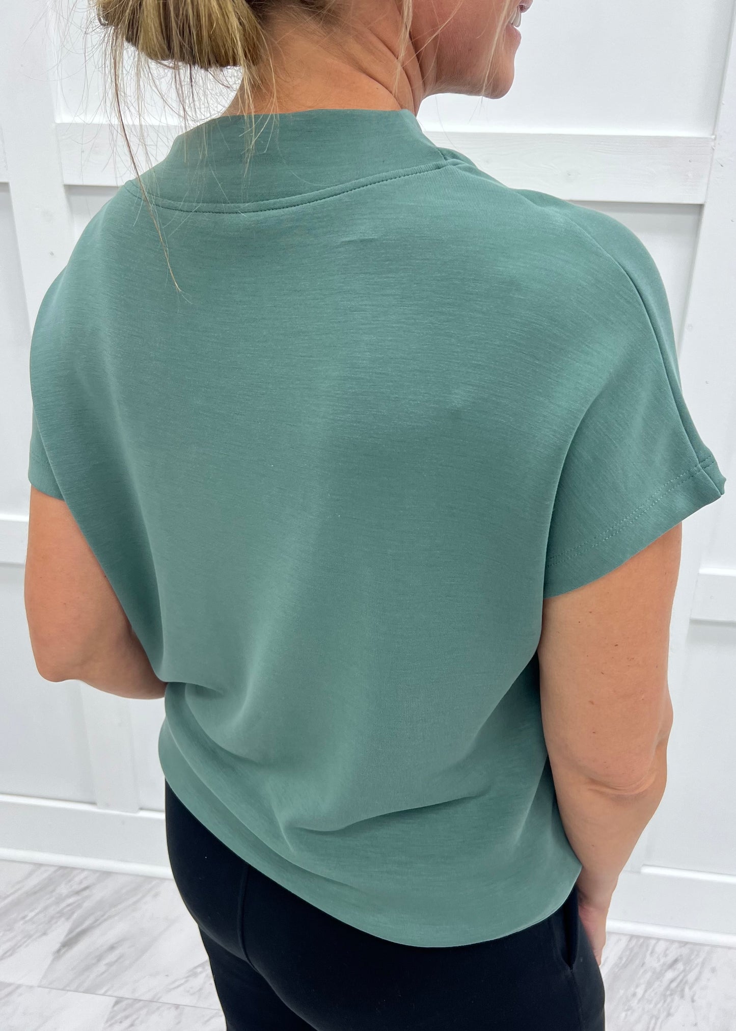 Campbell Cowl Neck Top (Green)