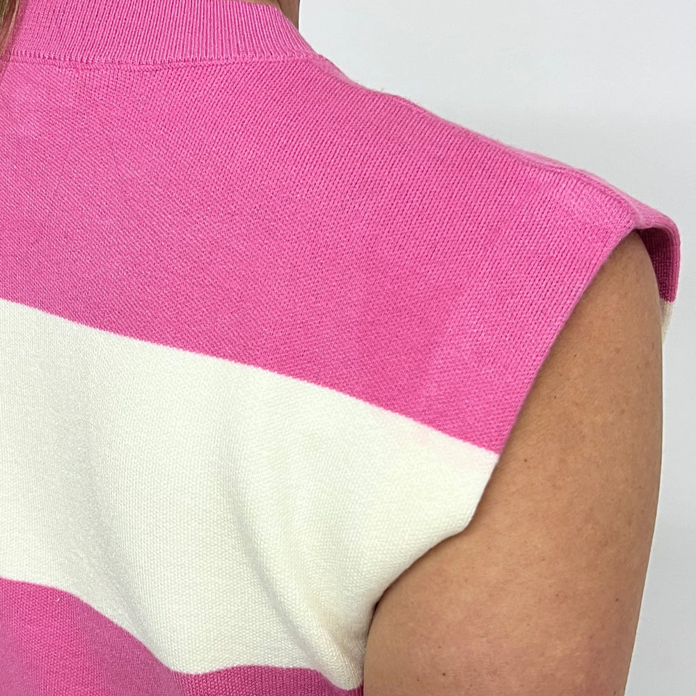 
                  
                    The Emilie Stripe Top (Pink)
                  
                