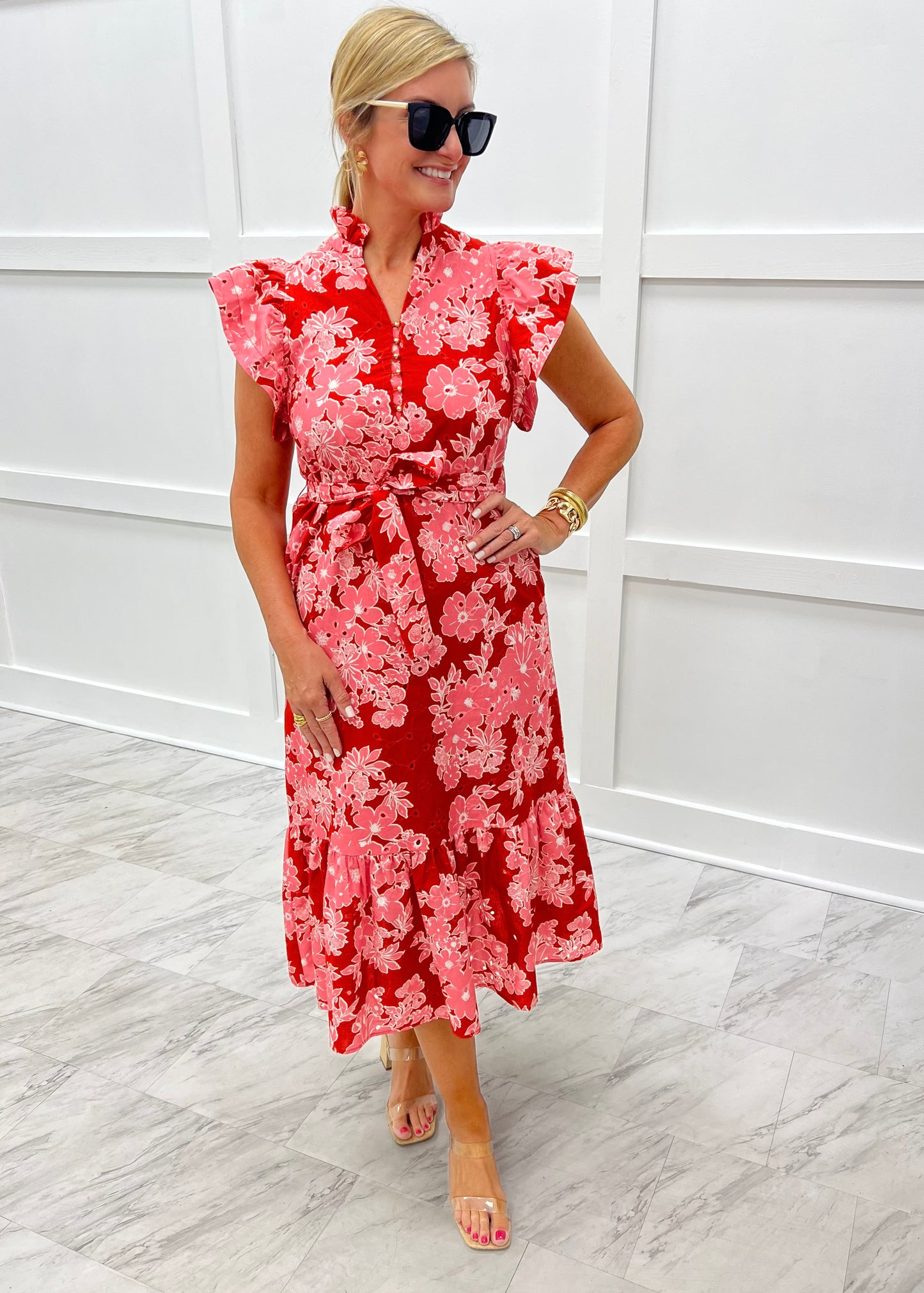 Cherry Mix Eyelet Midi Dress shop chartreuse Cherry Mix Eyelet Midi Dress shop chartreuse