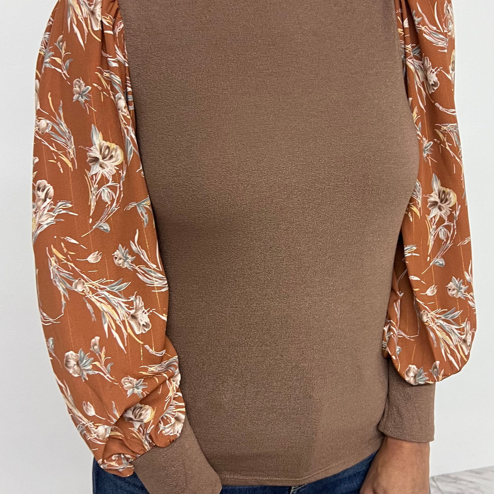 Edith Flower Sleeve Top