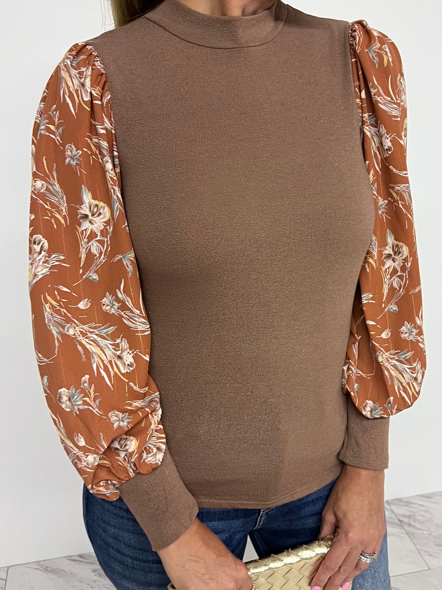 Edith Flower Sleeve Top