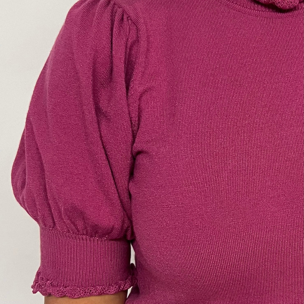 
                  
                    Fate Short Sleeve Sweater (Dark Magenta)-FINAL SALE
                  
                