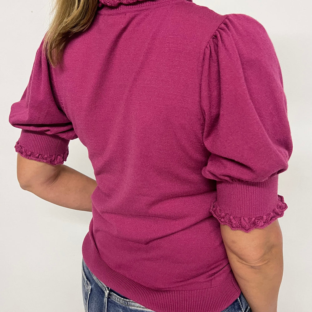 
                  
                    Fate Short Sleeve Sweater (Dark Magenta)-FINAL SALE
                  
                