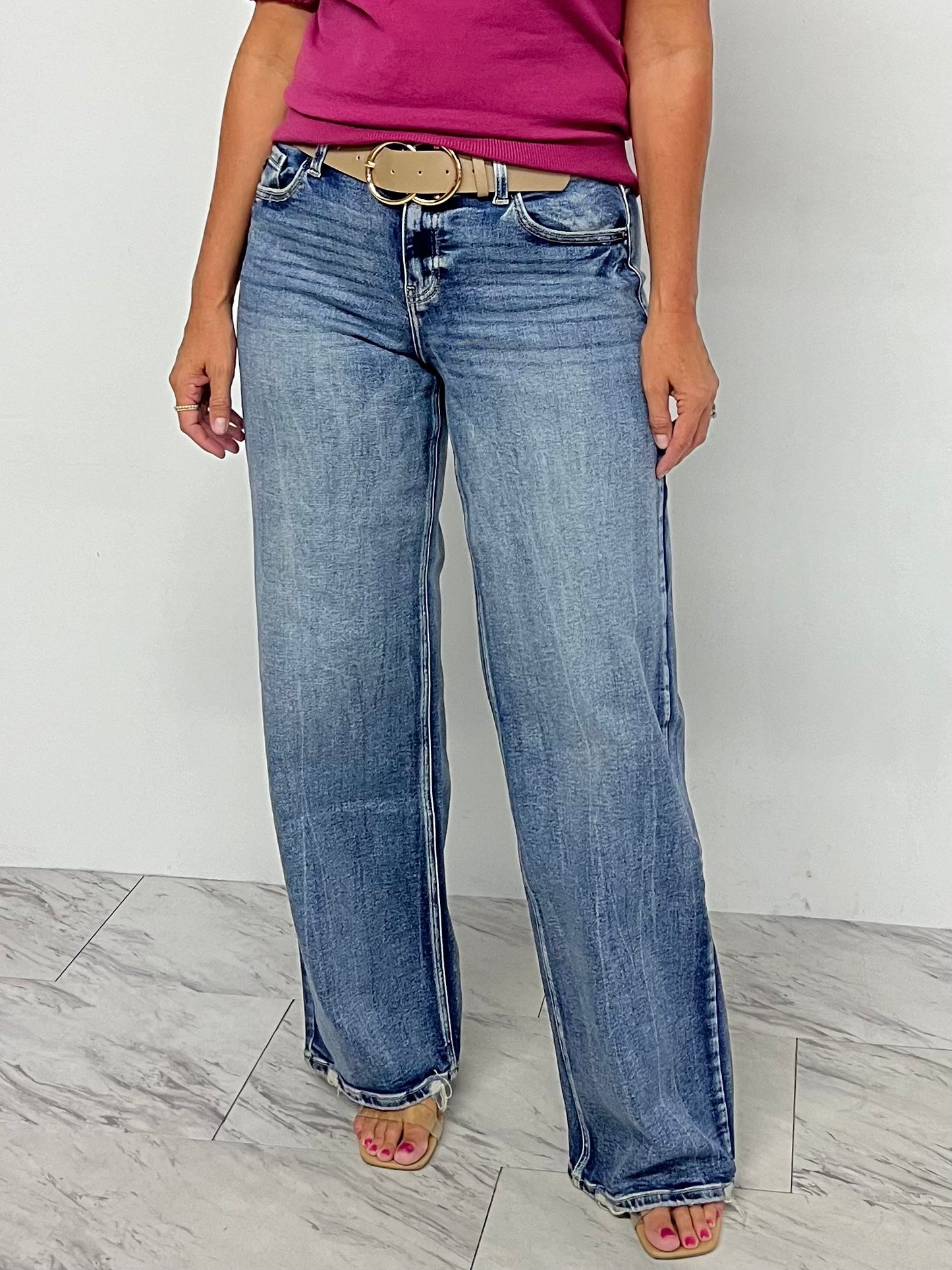 Mason Mid Rise Wide Leg Denim