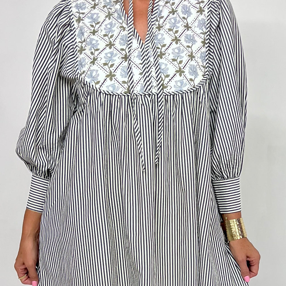 Southern Social Stripe + Print Dress