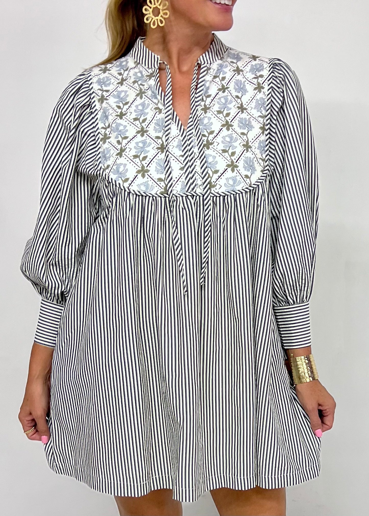 Southern Social Stripe + Print Dress