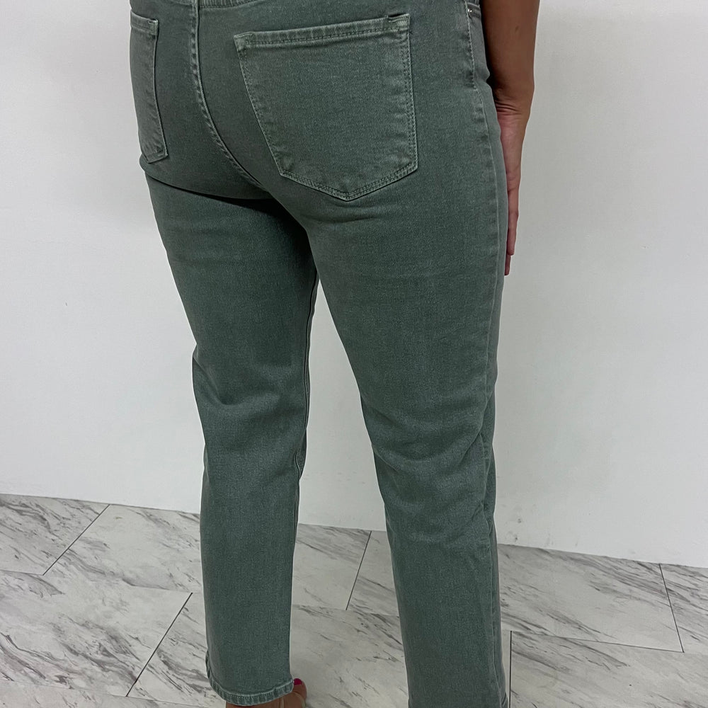 
                  
                    Odette Olive Straight Leg Denim
                  
                