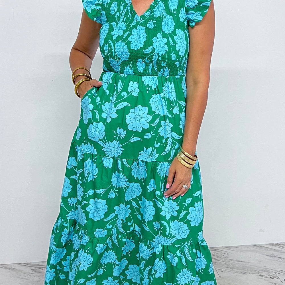 
                  
                    Liliana Print Smocked Maxi Dress-FINAL SALE
                  
                