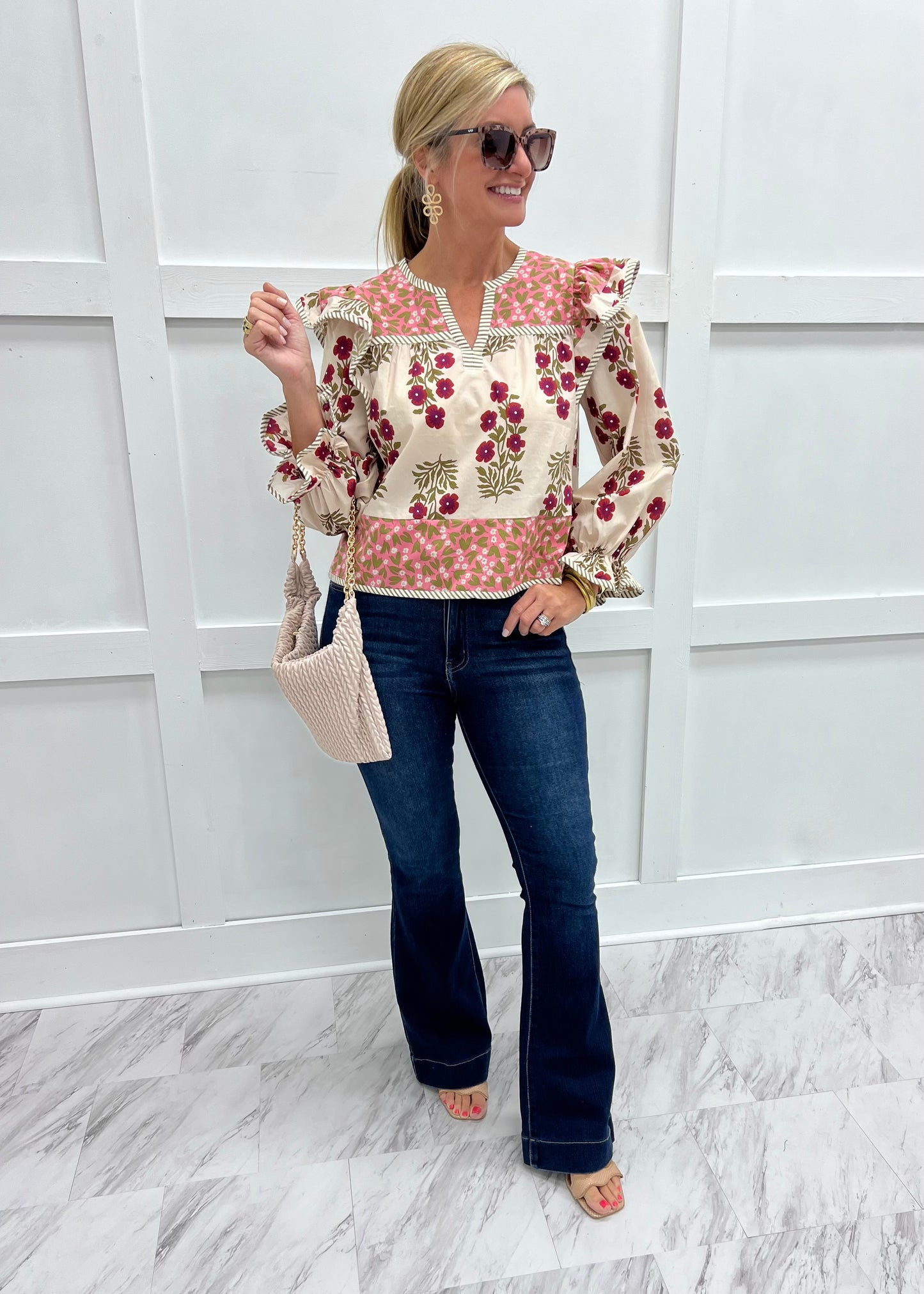 In My Dreams Mix Print Top