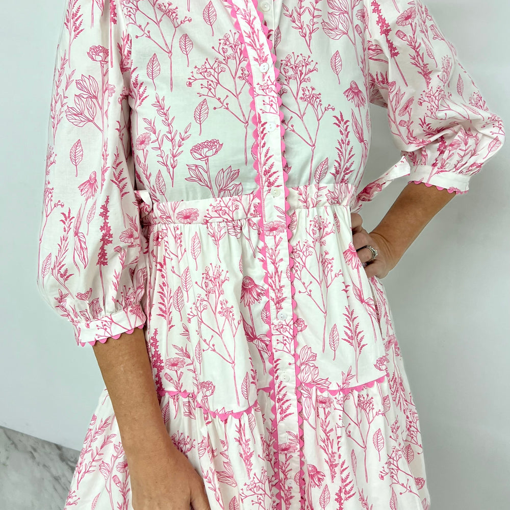 Everly Pink Print Dress