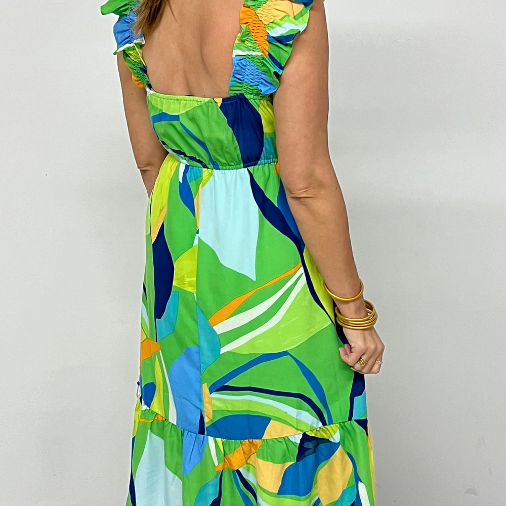 
                  
                    Tiki Green Print Sweetheart Dress- FINAL SALE
                  
                