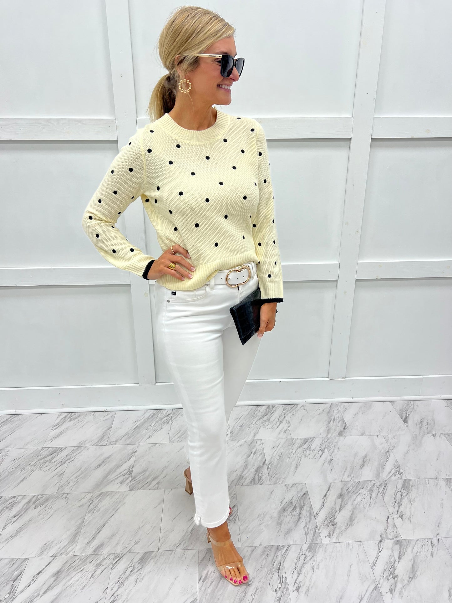 Poppy Polka Dot Sweater