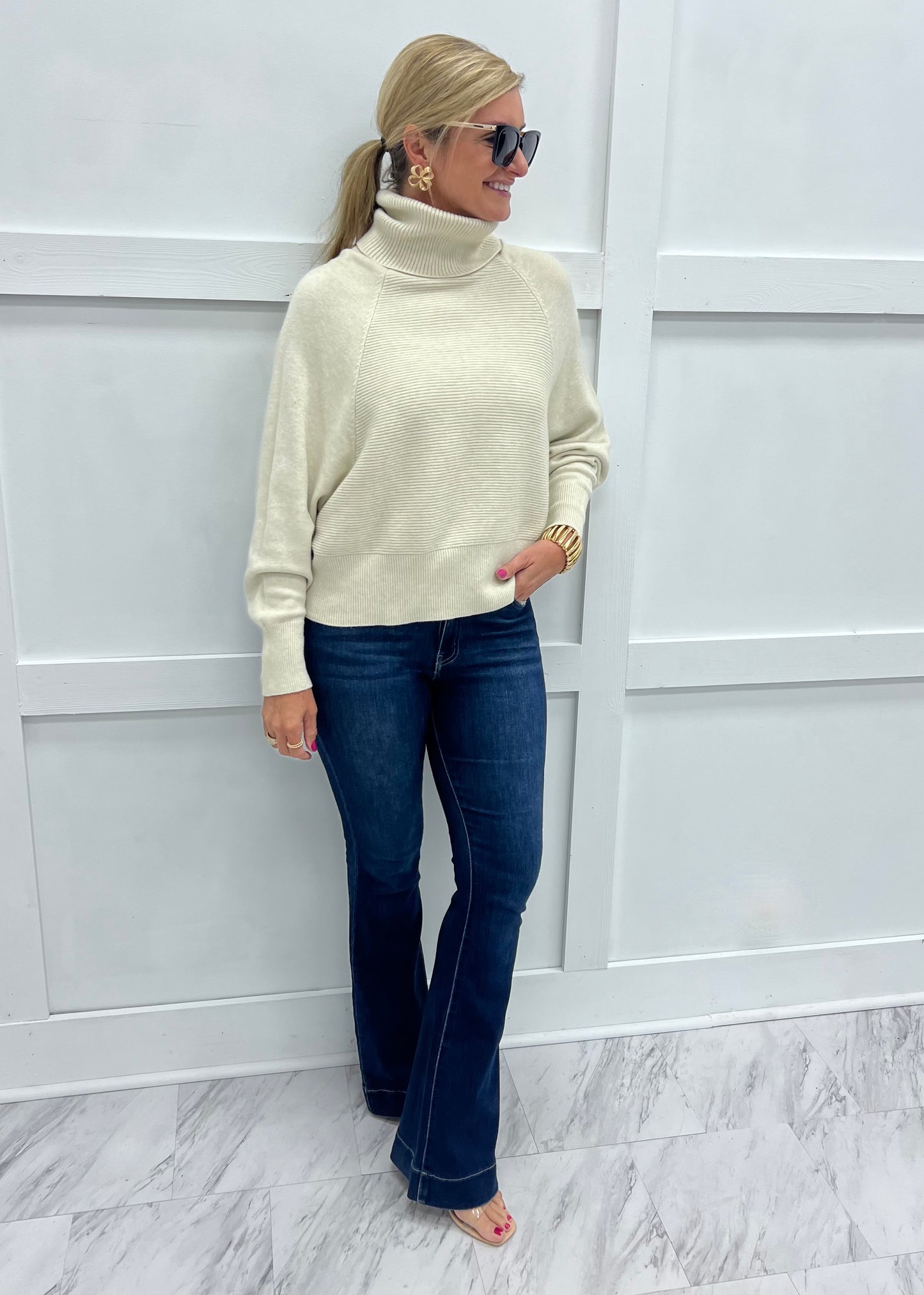 Park City Turtleneck Top (Oatmeal)