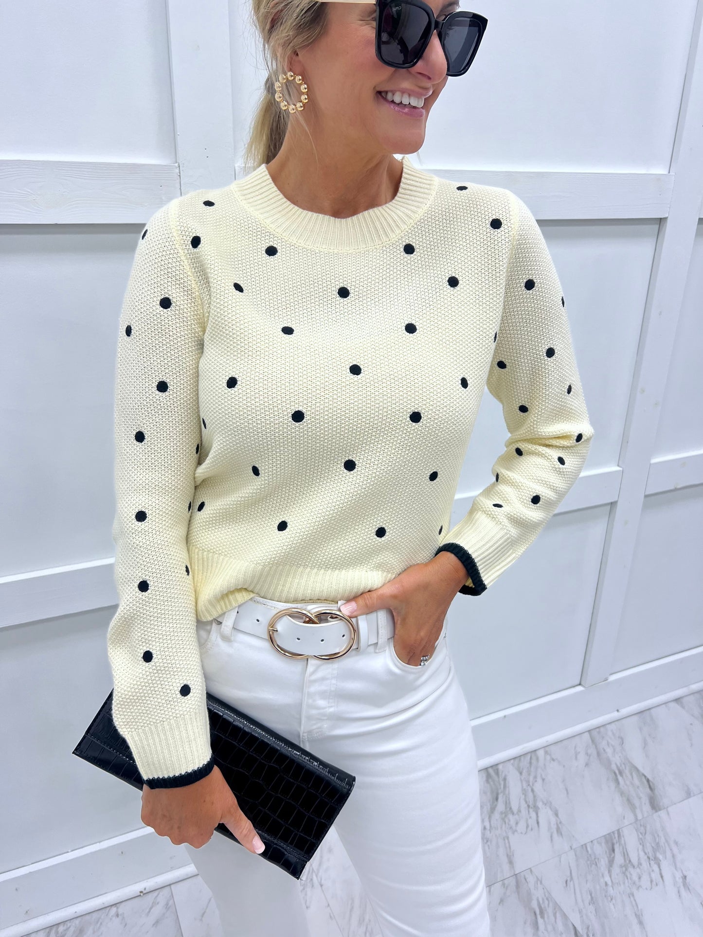 Poppy Polka Dot Sweater