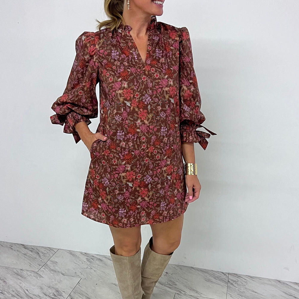 Ever After Floral Tie Sleeve Dress