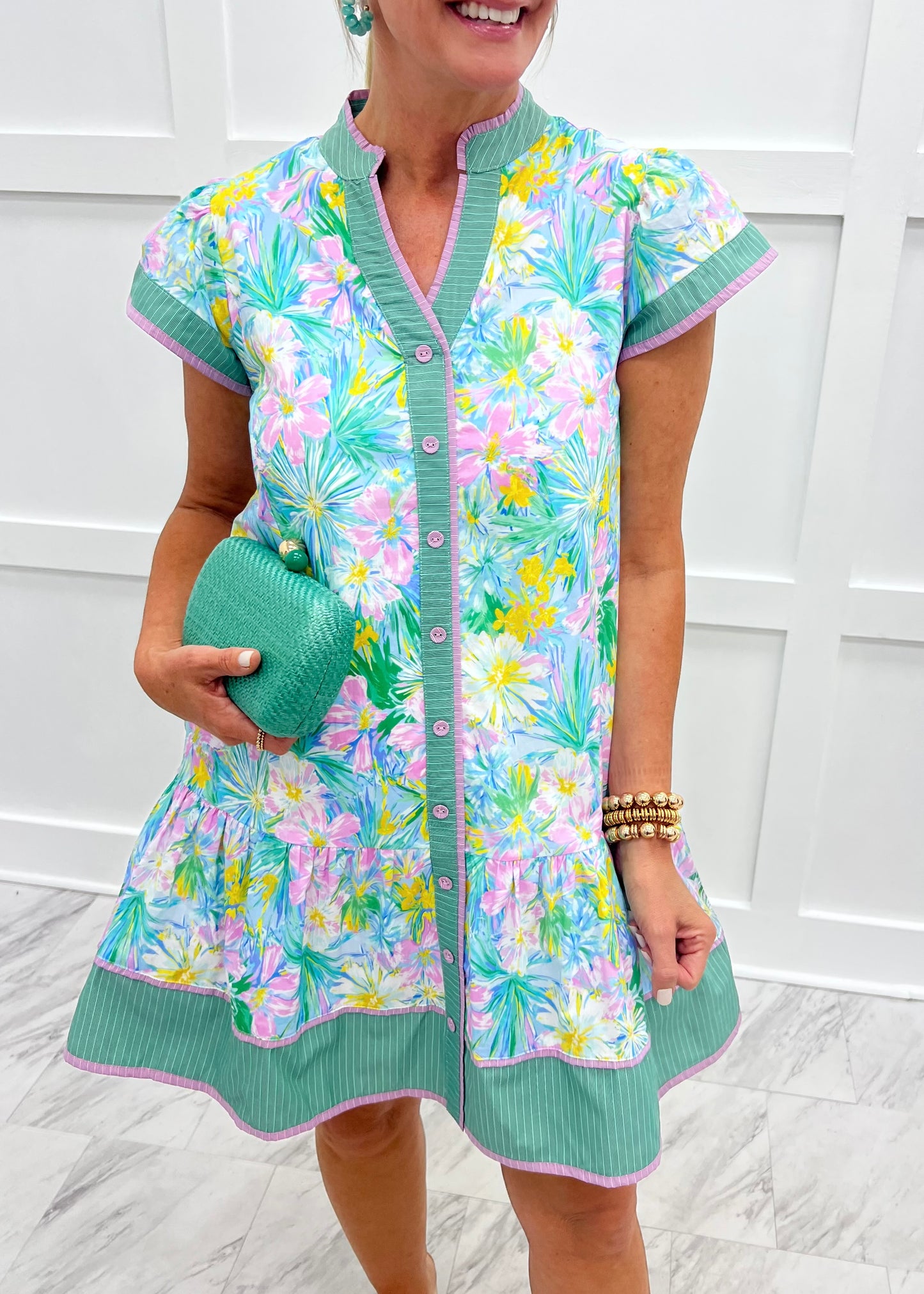 Palm Social Dress  shop chartreuse