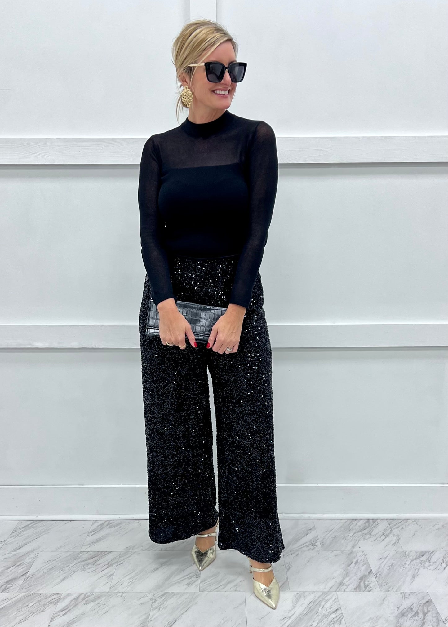 Temptation Sequin Pants (Black)