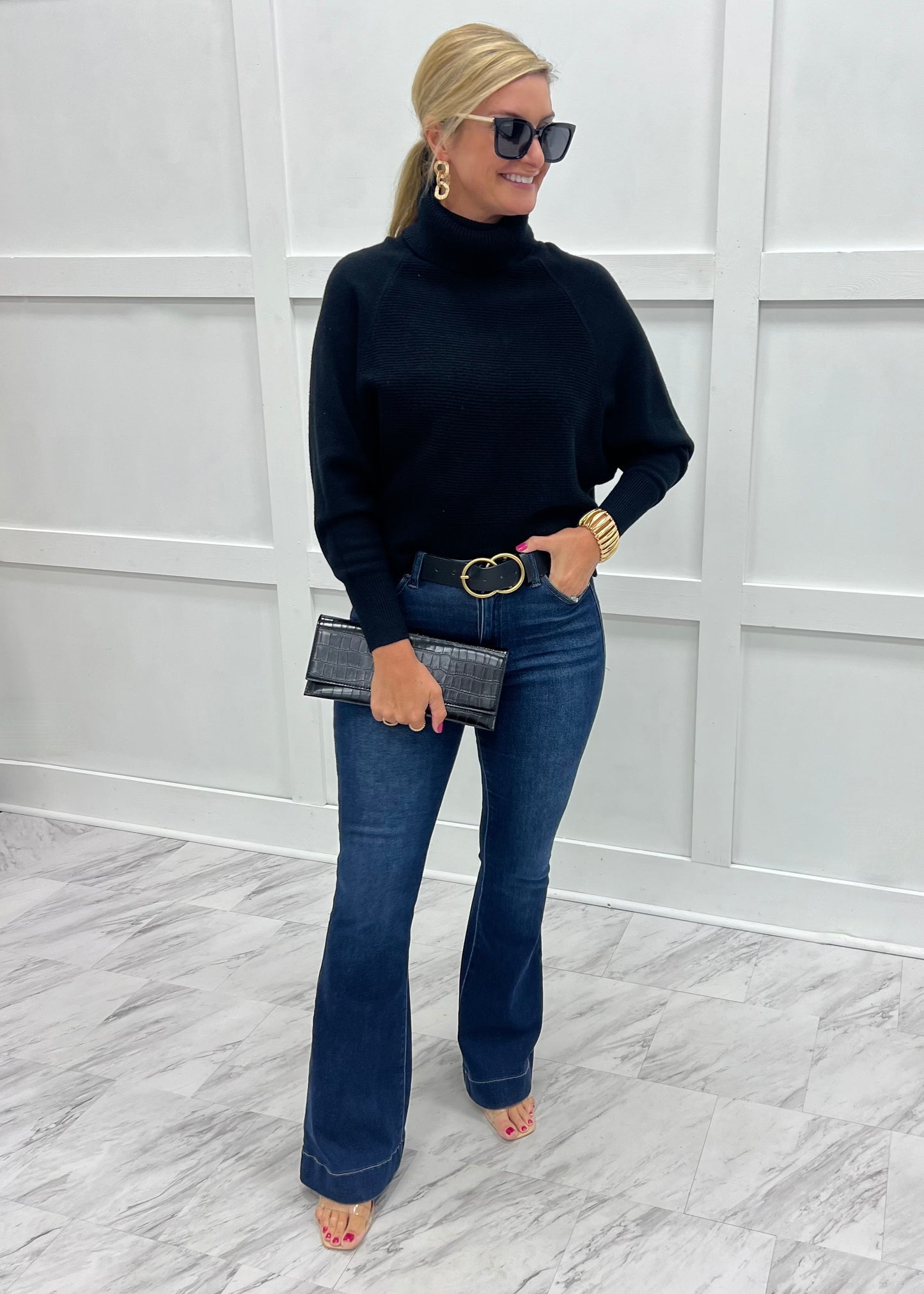 Park City Turtleneck Top (Black)
