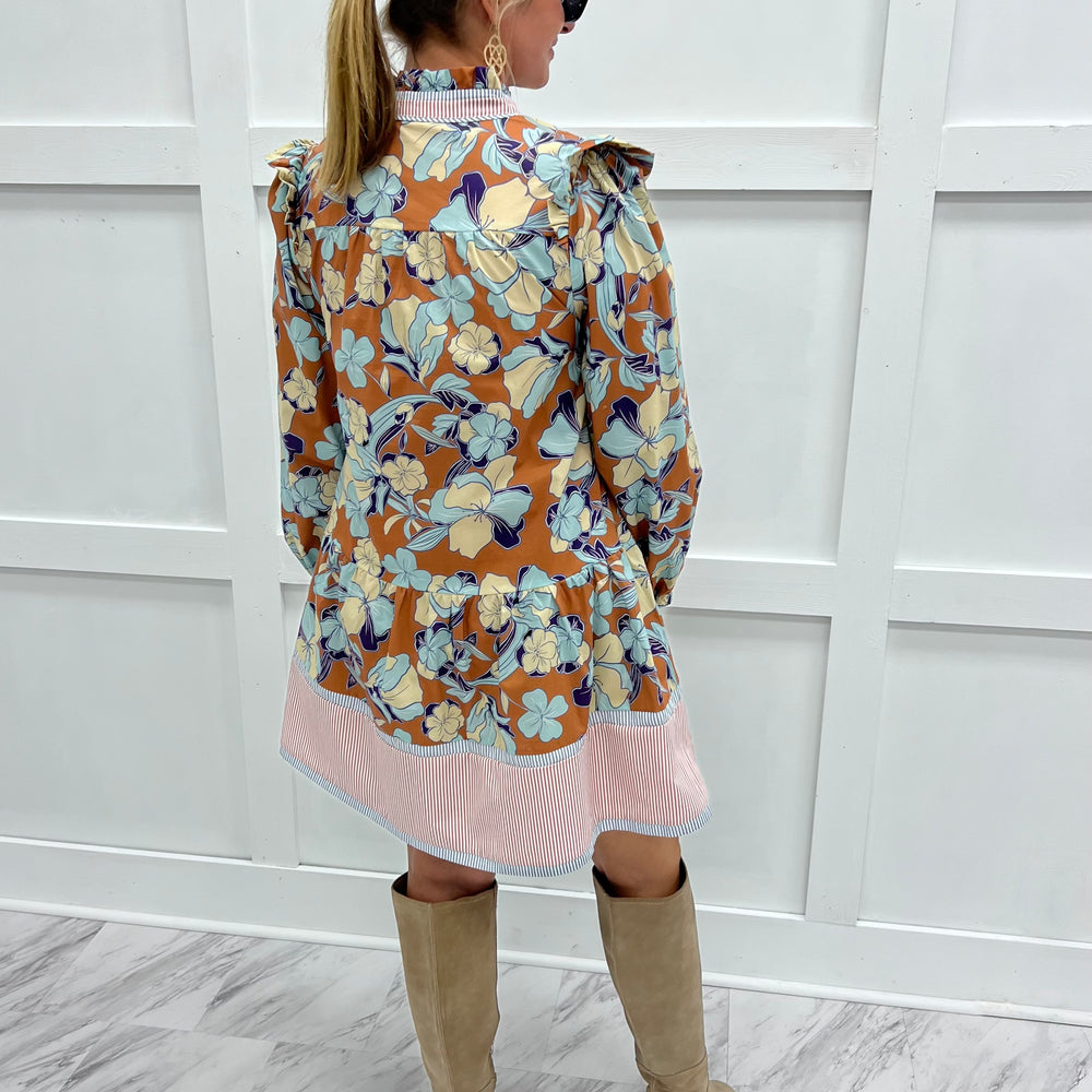 
                  
                    Cora Flower + Stripe Dress
                  
                