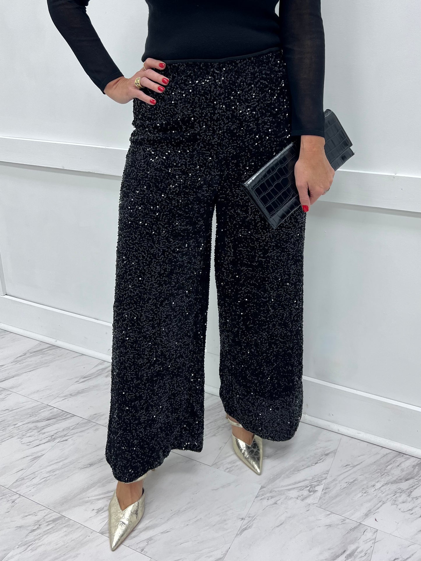 Temptation Sequin Pants (Black)