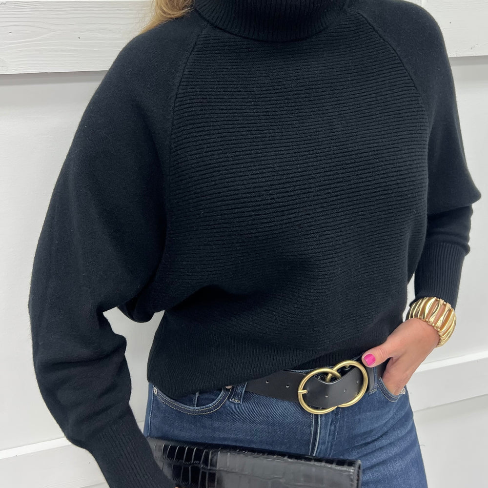 Park City Turtleneck Top (Black)