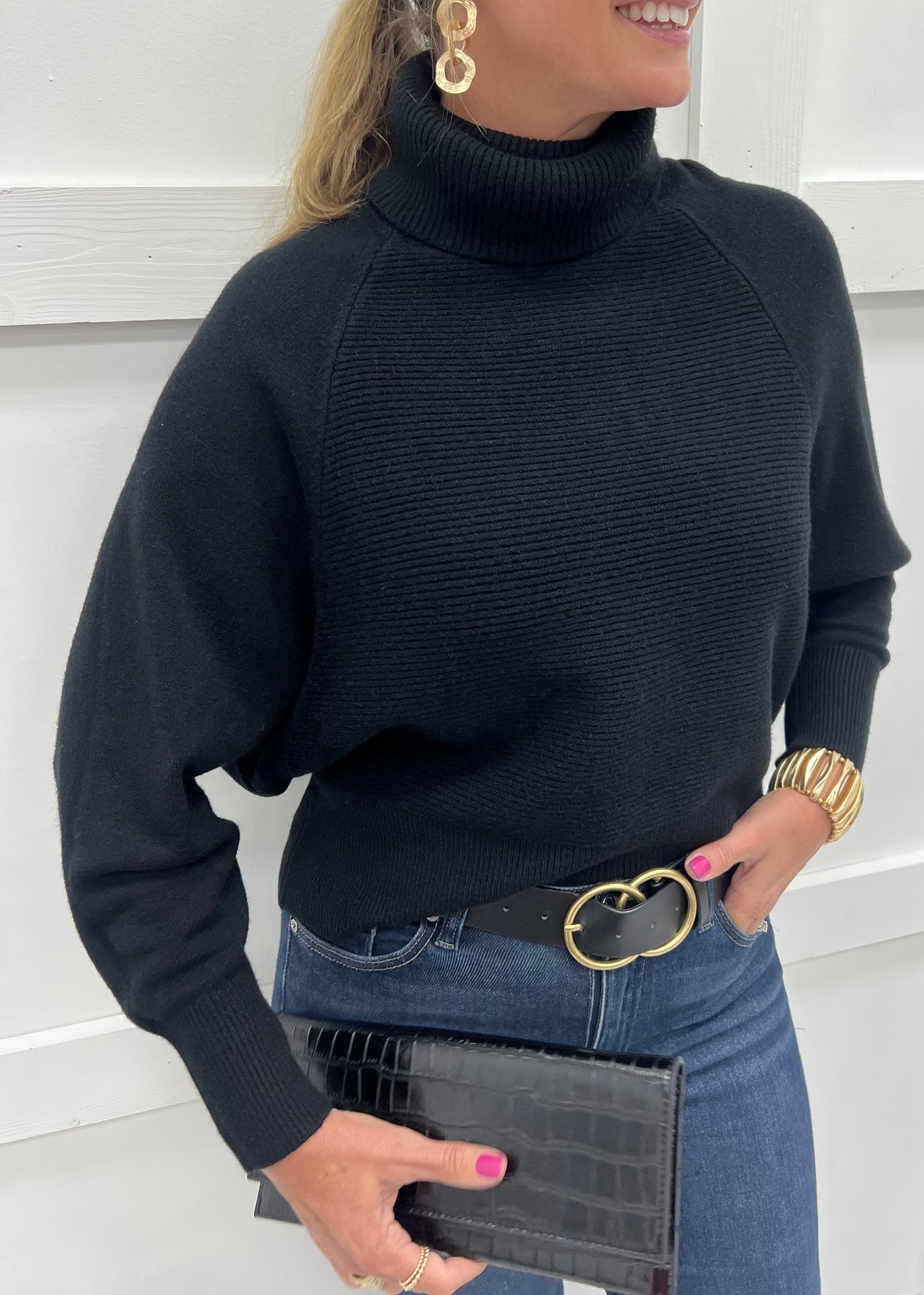 Park City Turtleneck Top (Black)