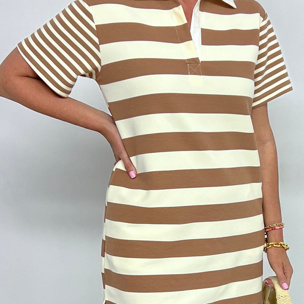 
                  
                    GiGi Taupe Stripe Dress
                  
                