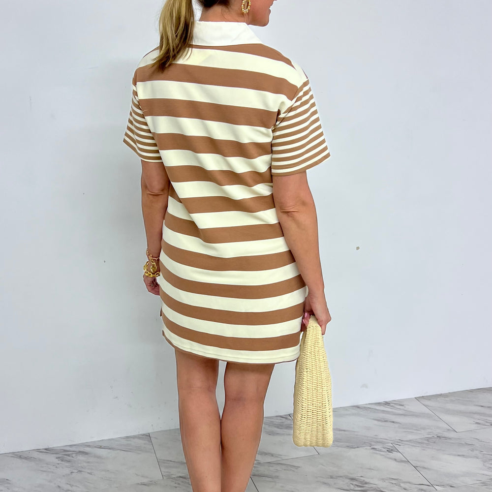 
                  
                    GiGi Taupe Stripe Dress
                  
                