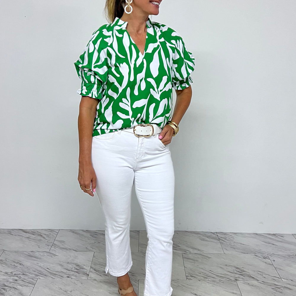 
                      
                        Hamptons Holiday Green + White Top
                      
                    