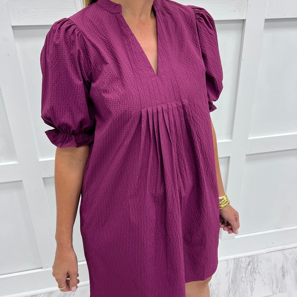 Vivian V.Neck Dress (Berry)