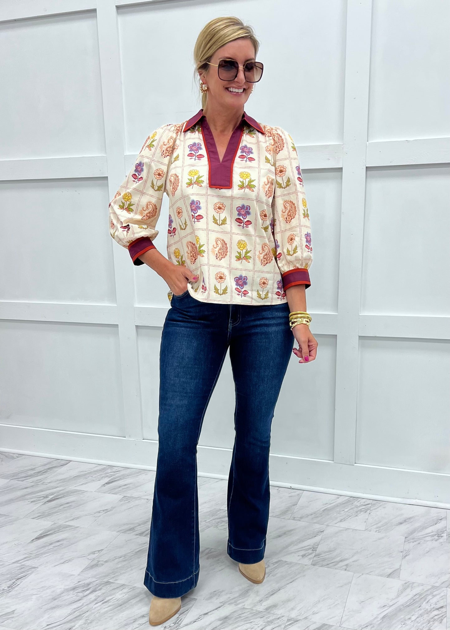Evermore Floral Print Top