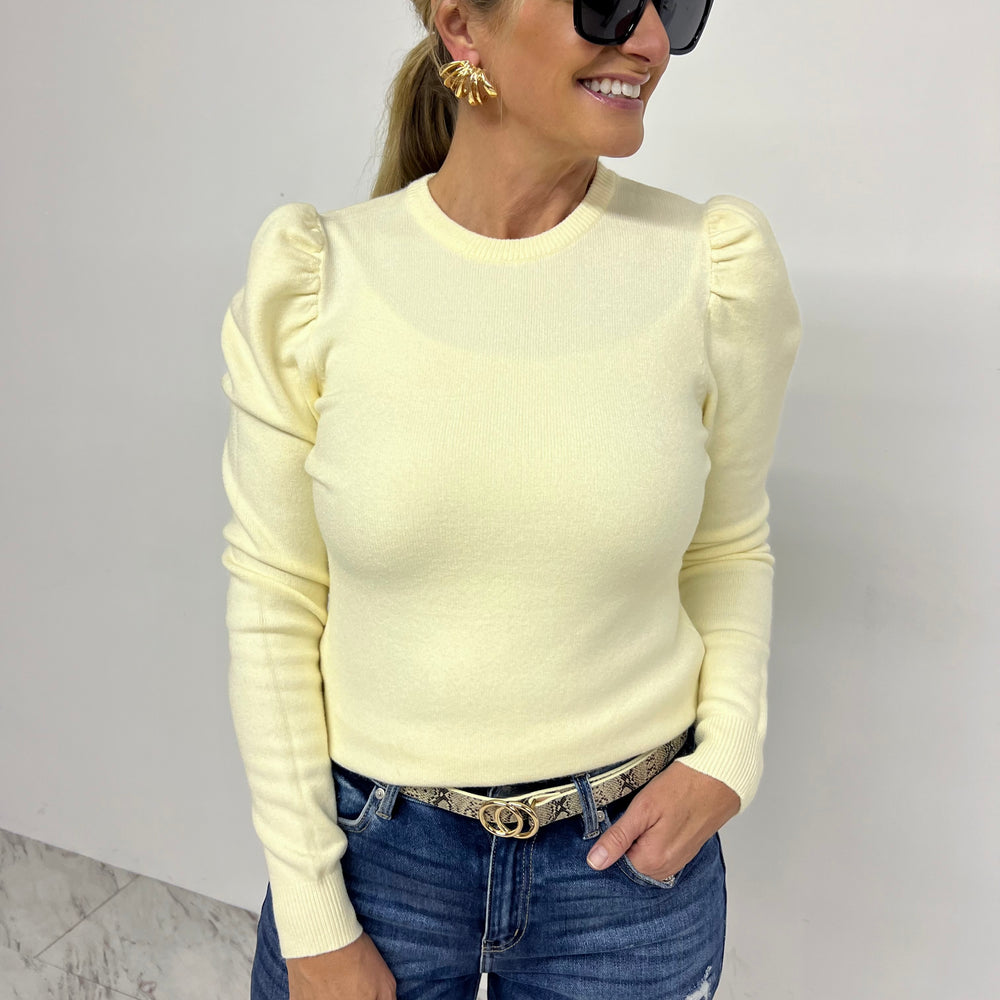 
                  
                    Mercer Puff Sleeve Sweater (Ivory)
                  
                