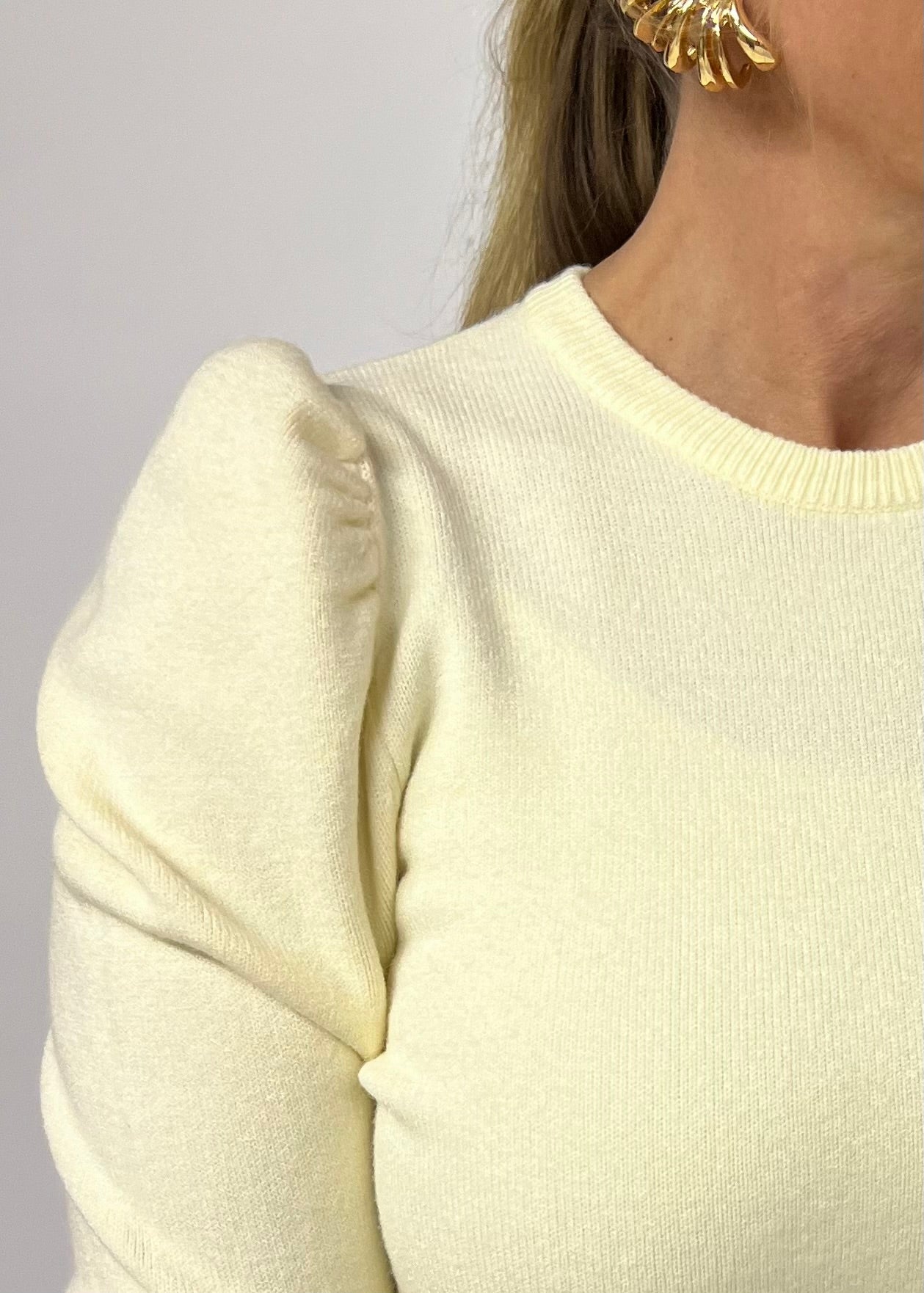 Mercer Puff Sleeve Sweater (Ivory)