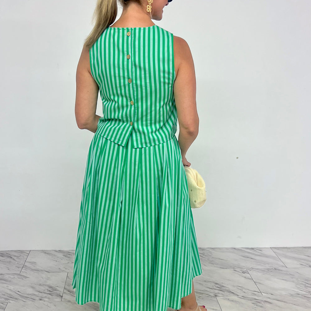 
                  
                    Saylor Stripe Skirt (Green)
                  
                