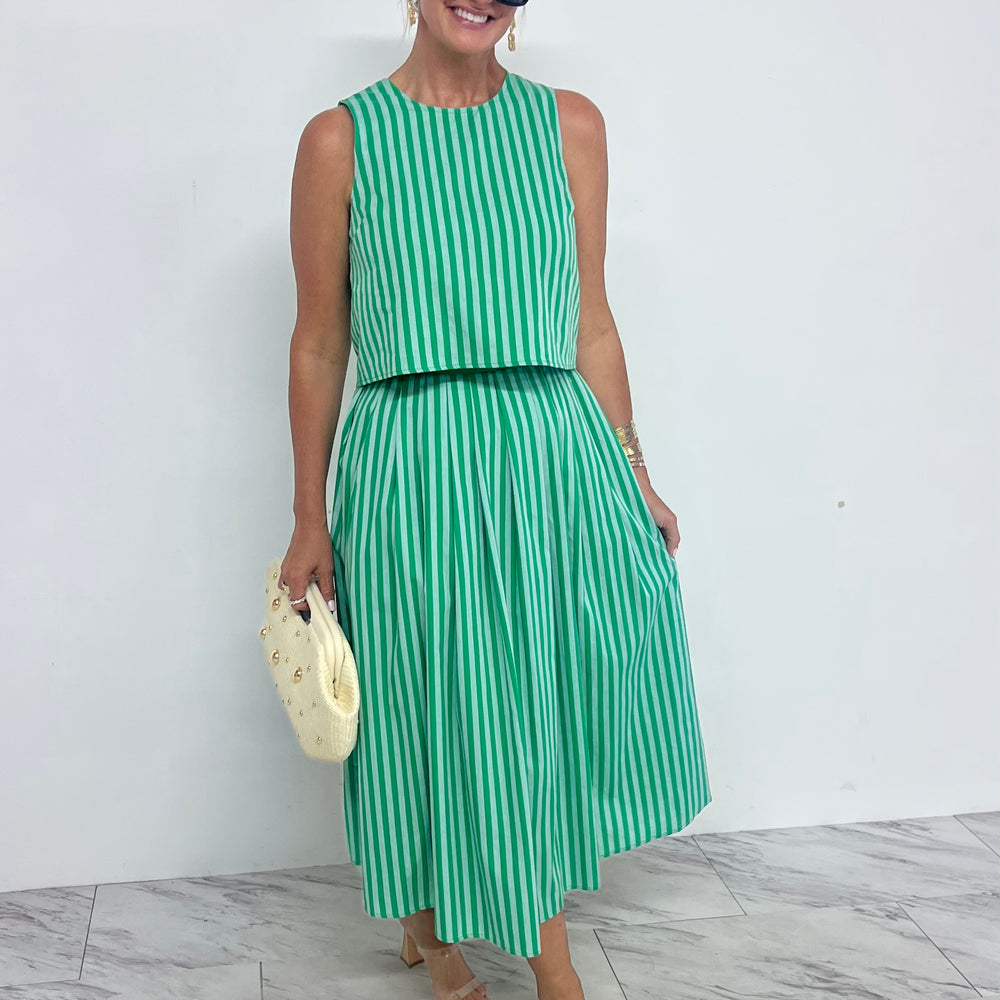 Saylor Stripe Skirt (Green)