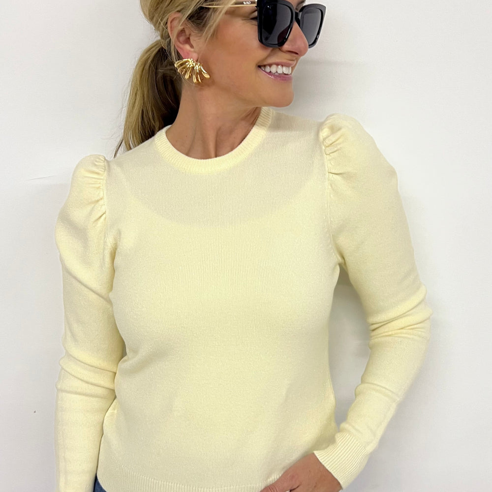 Mercer Puff Sleeve Sweater (Ivory)