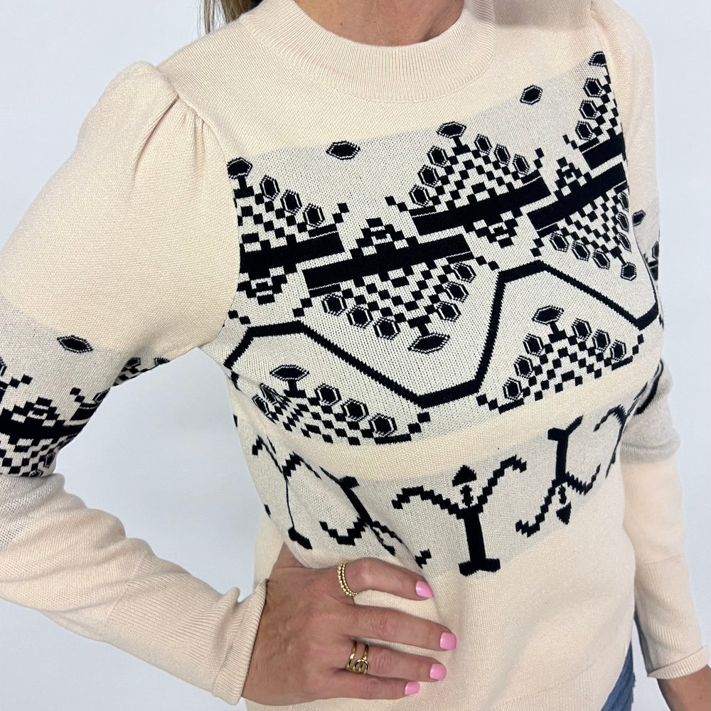 James Knit Pattern Sweater-FINAL SALE