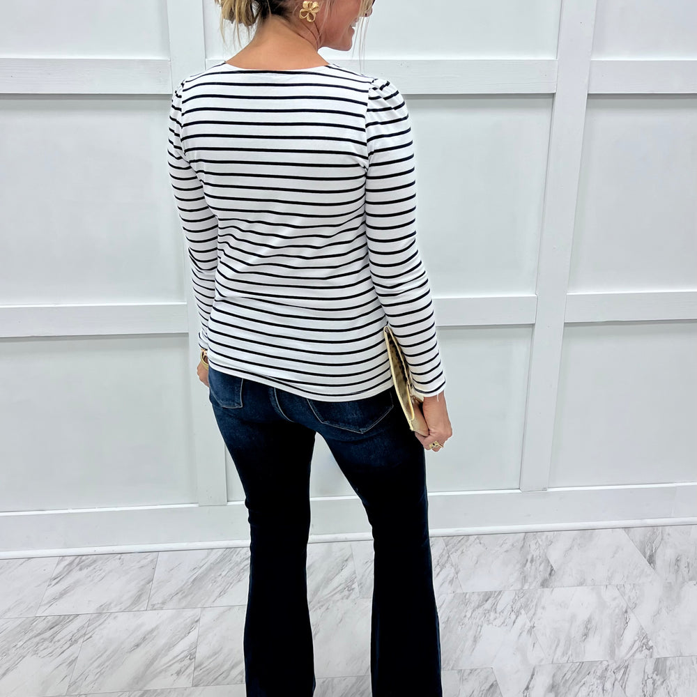 
                  
                    Savannah Stripe + Scallop Top
                  
                