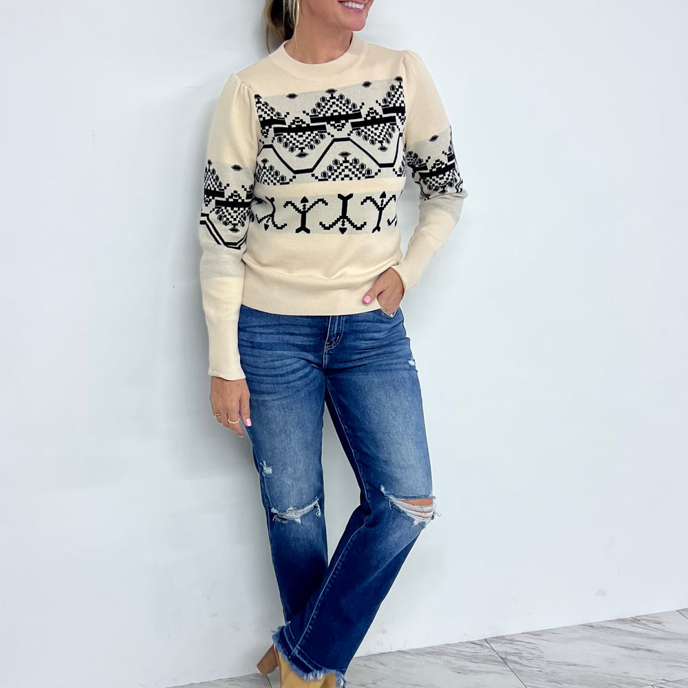 James Knit Pattern Sweater-FINAL SALE