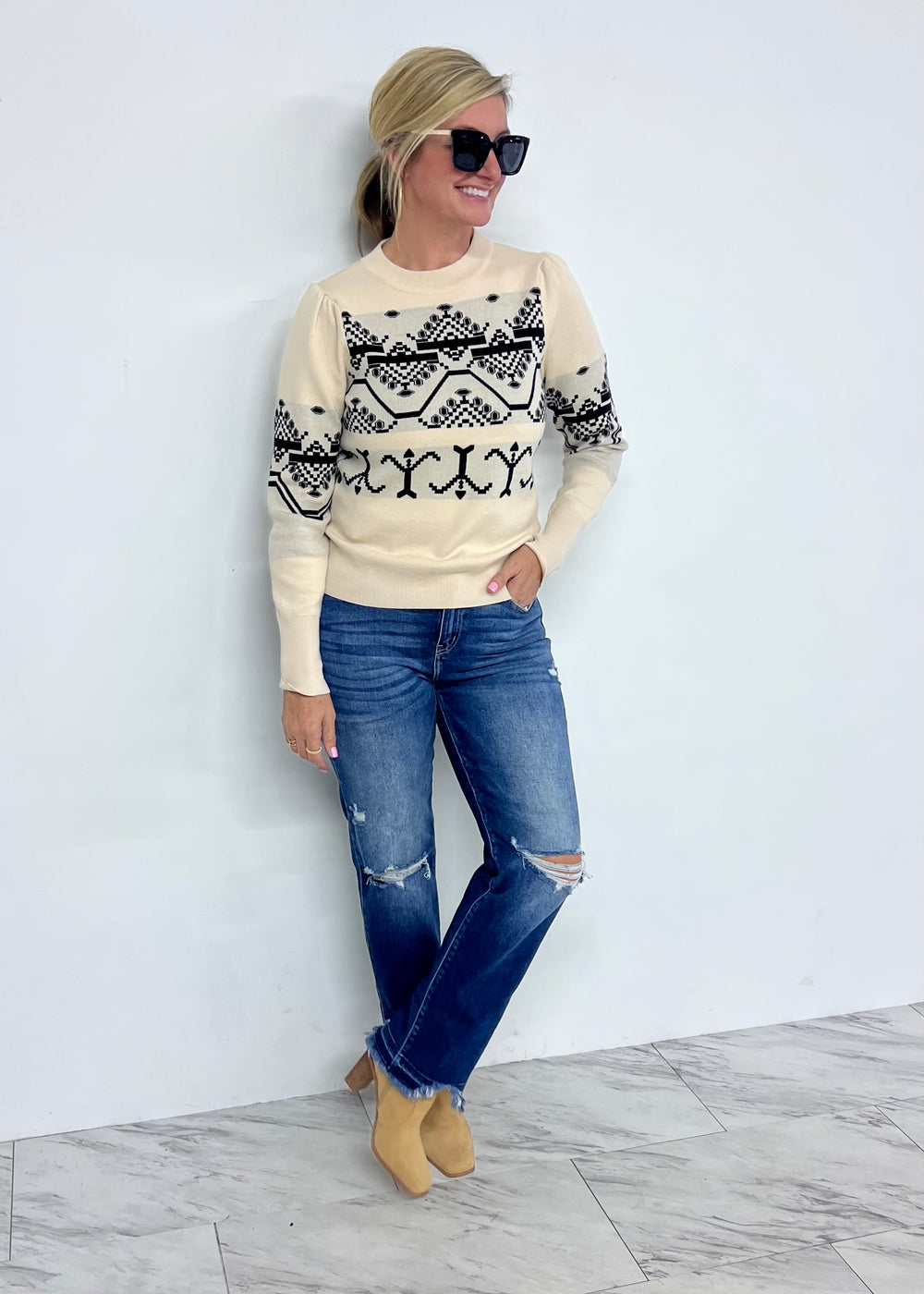 James Knit Pattern Sweater