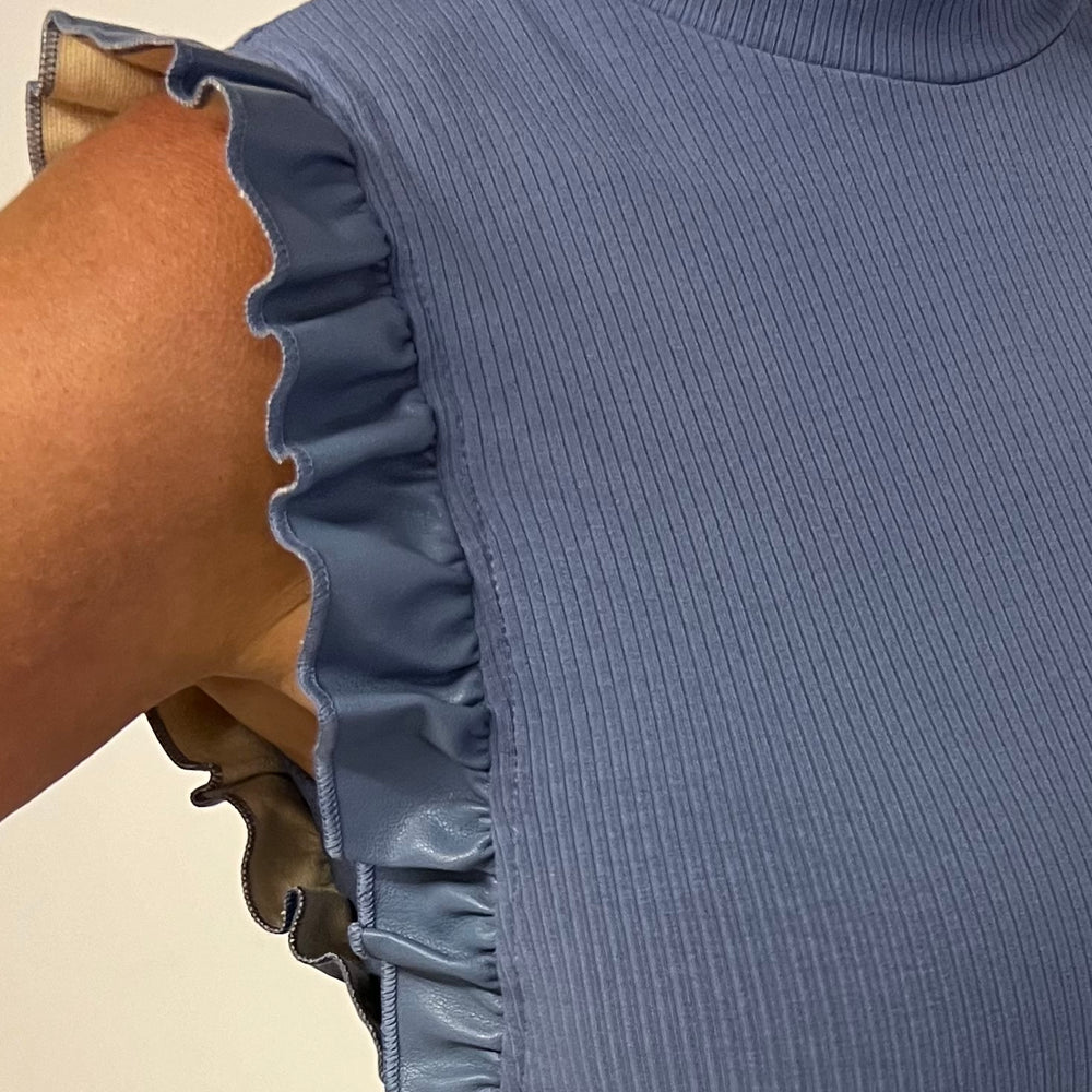 Maddie Ruffle Top (Blue) - FINAL SALE