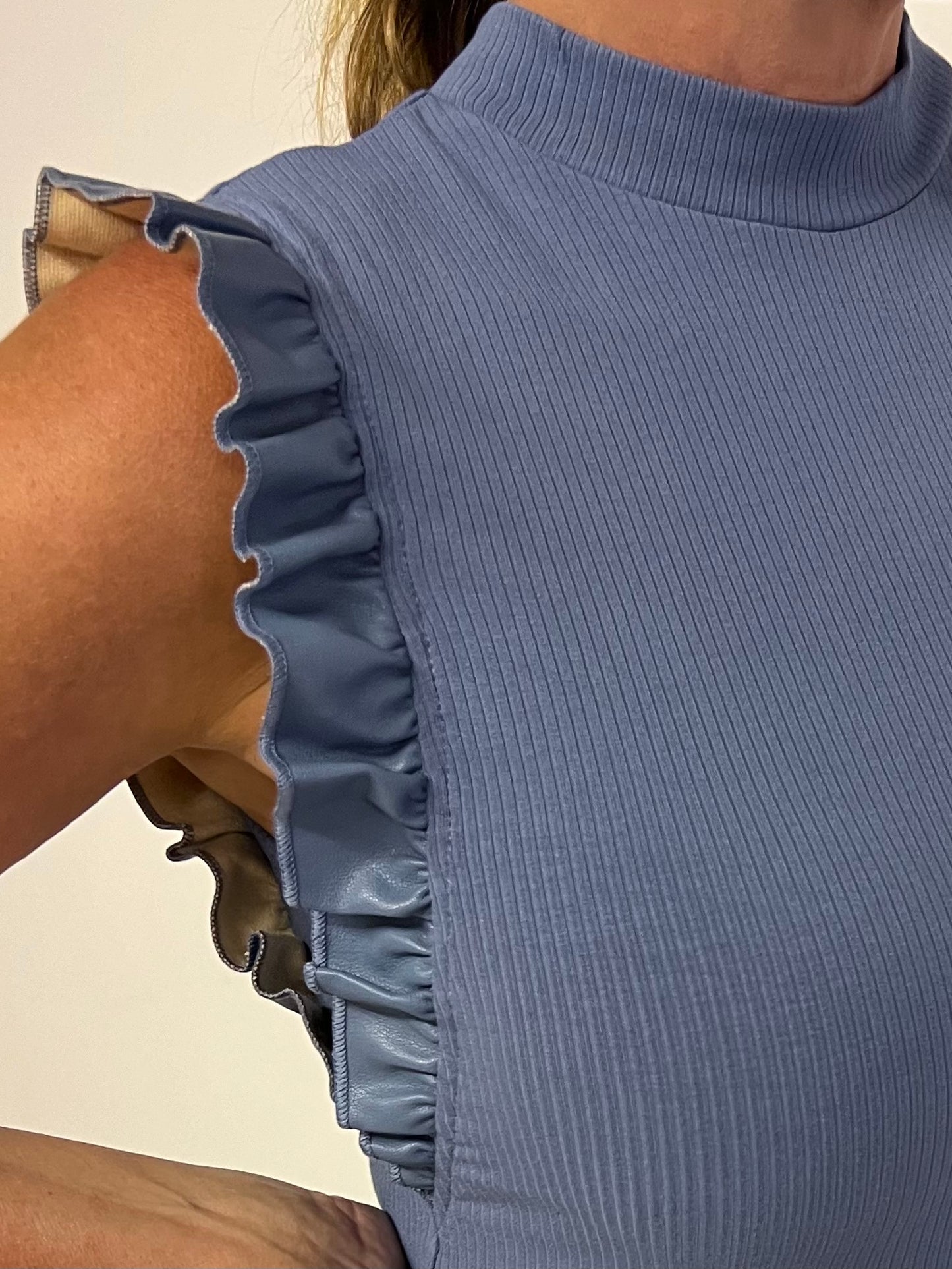 Maddie Ruffle Top (Blue) - FINAL SALE