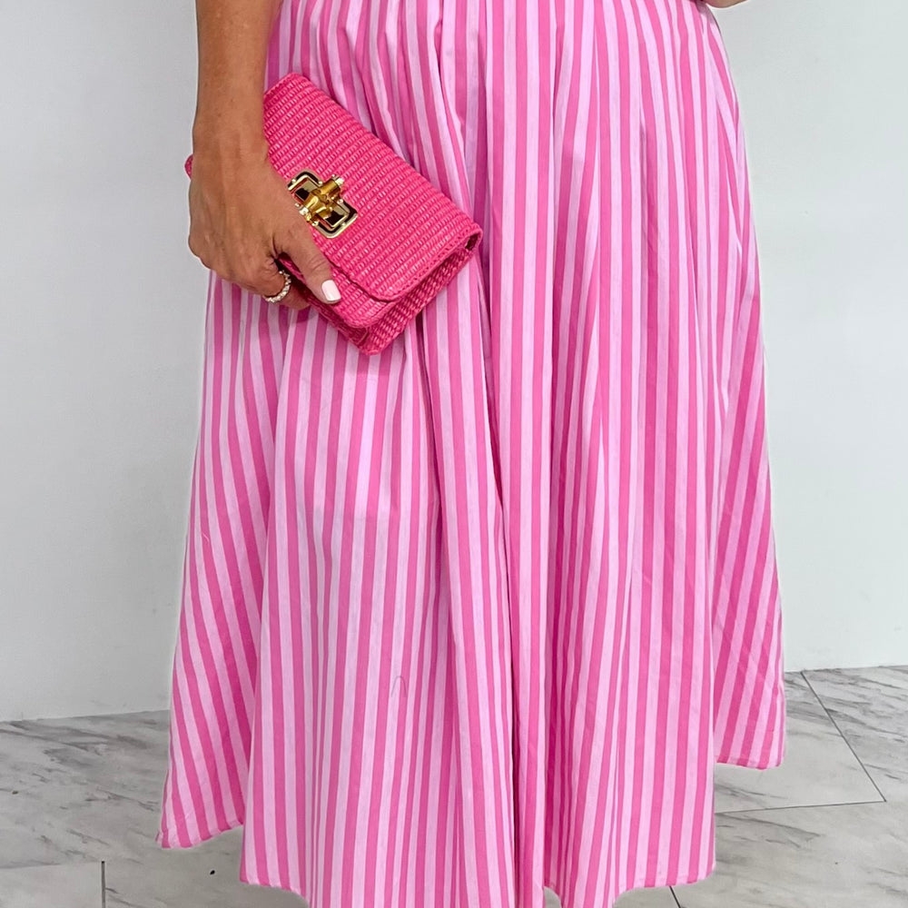 Saylor Stripe Skirt (Pink)