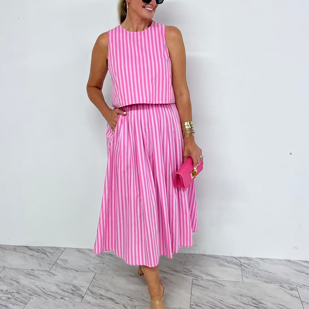 Saylor Stripe Skirt (Pink)