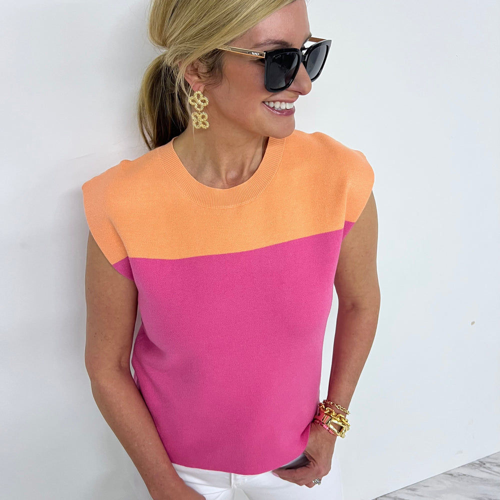 Caroline Colorblock Sleeveless Sweater