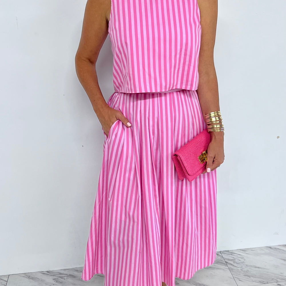 
                  
                    Saylor Stripe Skirt (Pink)
                  
                