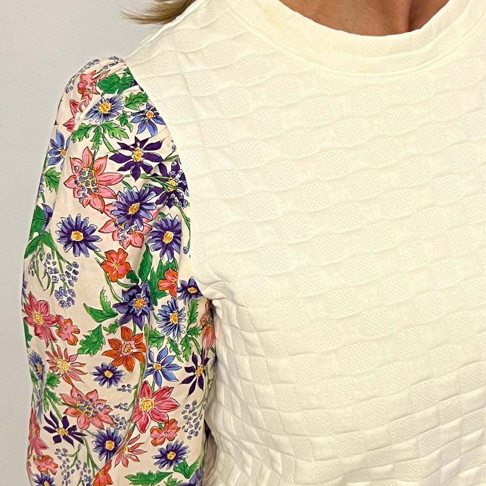 
                  
                    Floral Fascination Textured + Floral Sleeve Top
                  
                