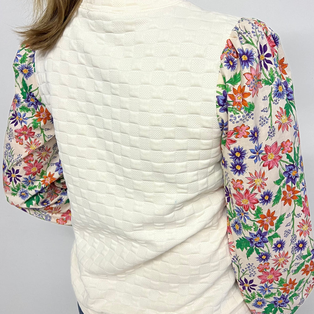 
                  
                    Floral Fascination Textured + Floral Sleeve Top
                  
                