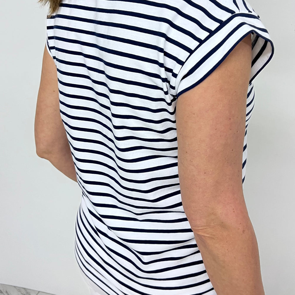 
                  
                    Carson Stripe Short Sleeve Top (Navy Stripe)
                  
                